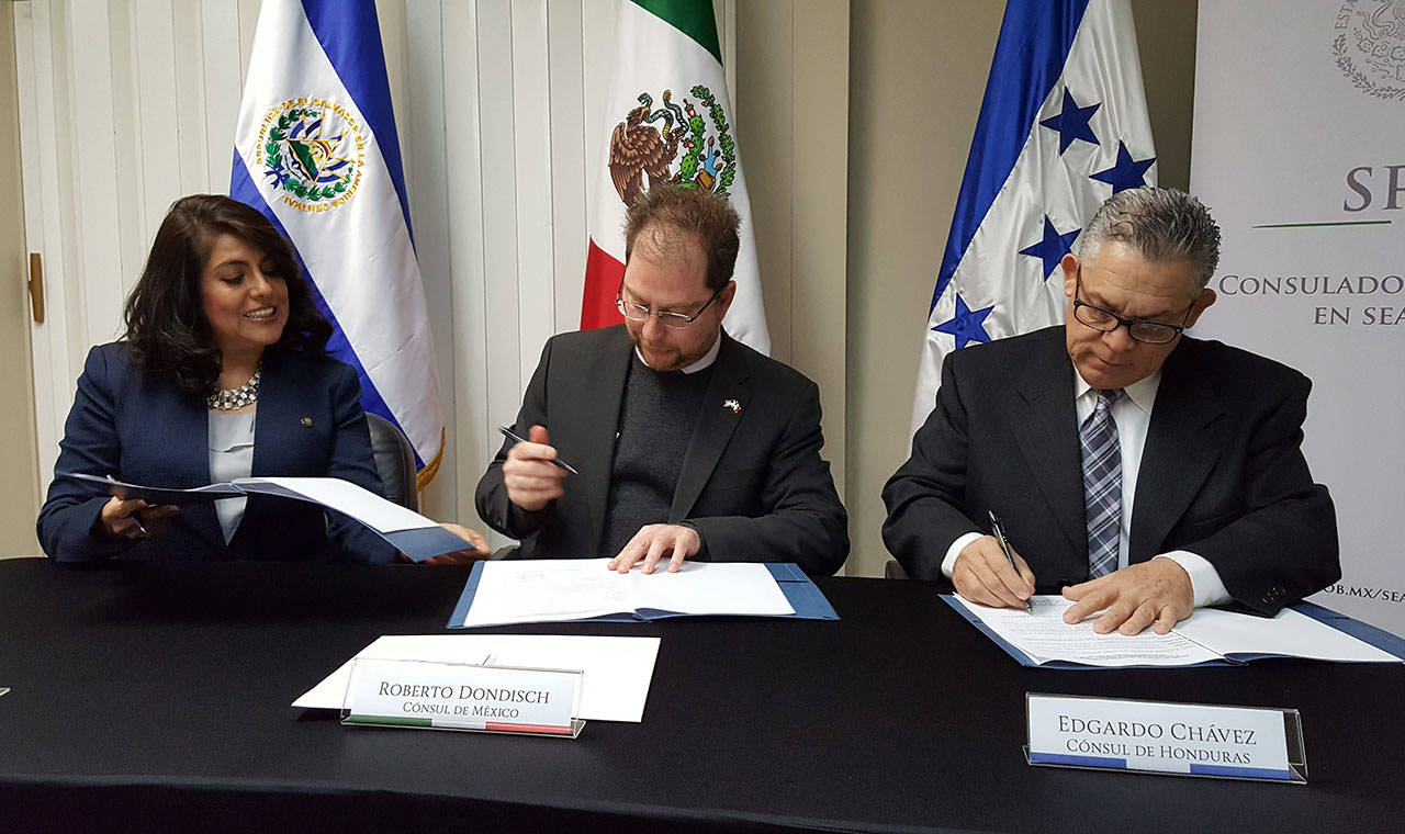 Consulados de México, El Salvador y Honduras en Seattle firman acuerdo Tricamex para sumar esfuerzos en apoyo a sus comunidades