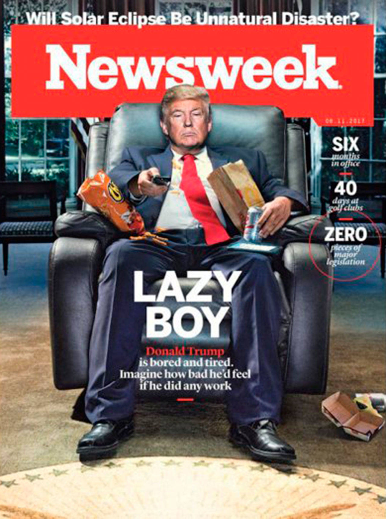 Revista Newsweek caracteriza a Donald Trump como un “Niño Perezoso”