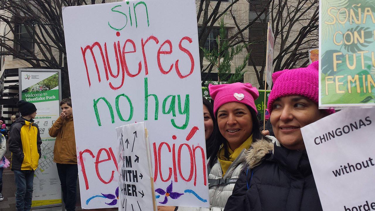 Mujeres latinas dicen presente en la Segunda marcha Anual de las Mujeres 2.0 en Seattle