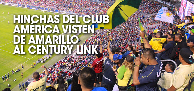 La Raza visti&oacute; de amarillo al Century Link para alentar  a las &Aacute;guilas