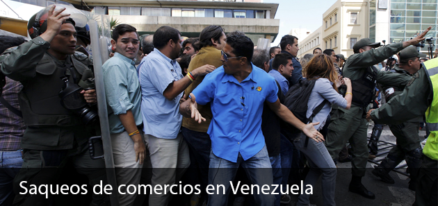 Protestas culminan en saqueos de comercios en Venezuela