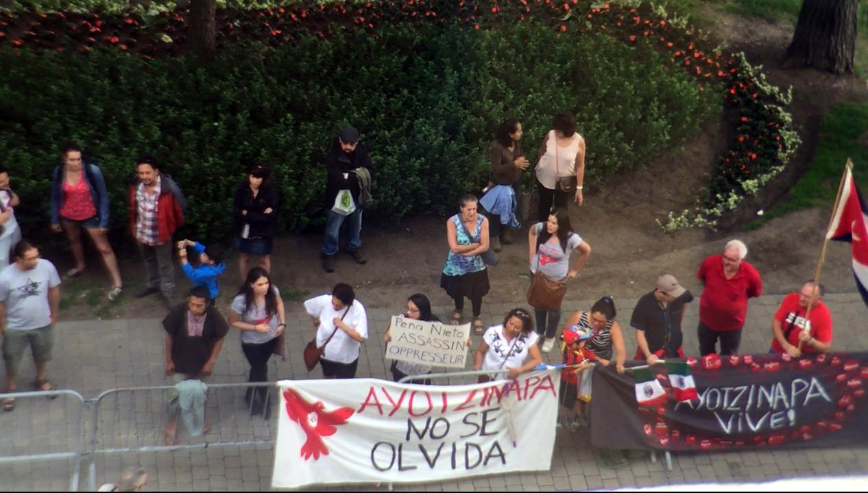 Protestan  contra Peña  en Canadá