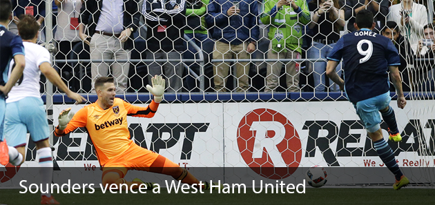 Con gol de Gomez  Sounders vence 3-0  a West Ham United