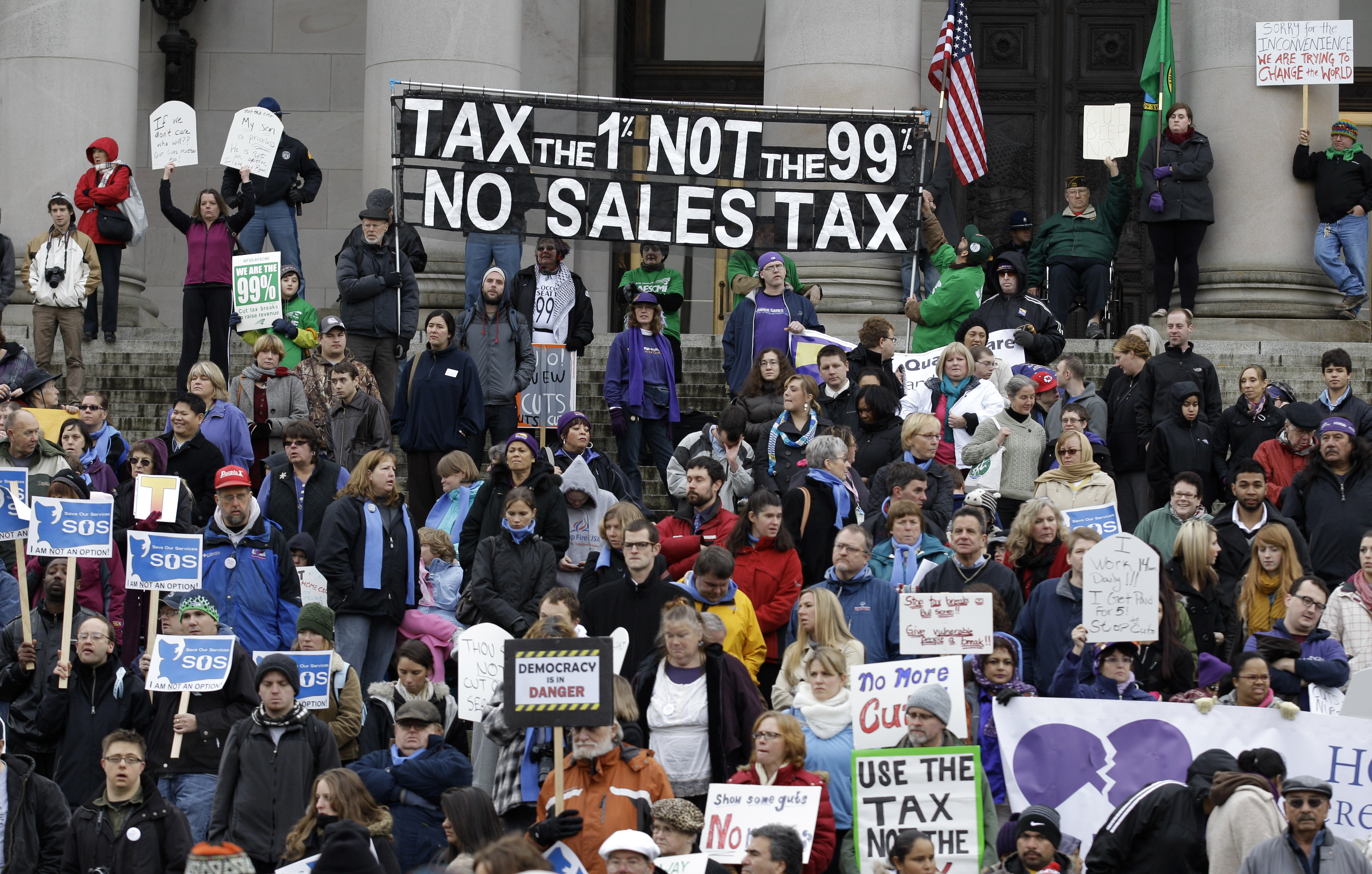 Protesta interrumpe sesi&oacute;n  Legislativa en Olympia