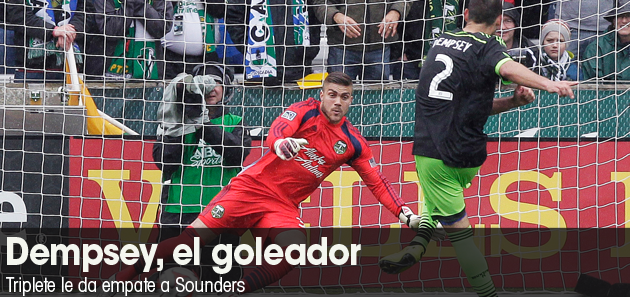 Tripleta de Dempsey rescata empate para Seattle