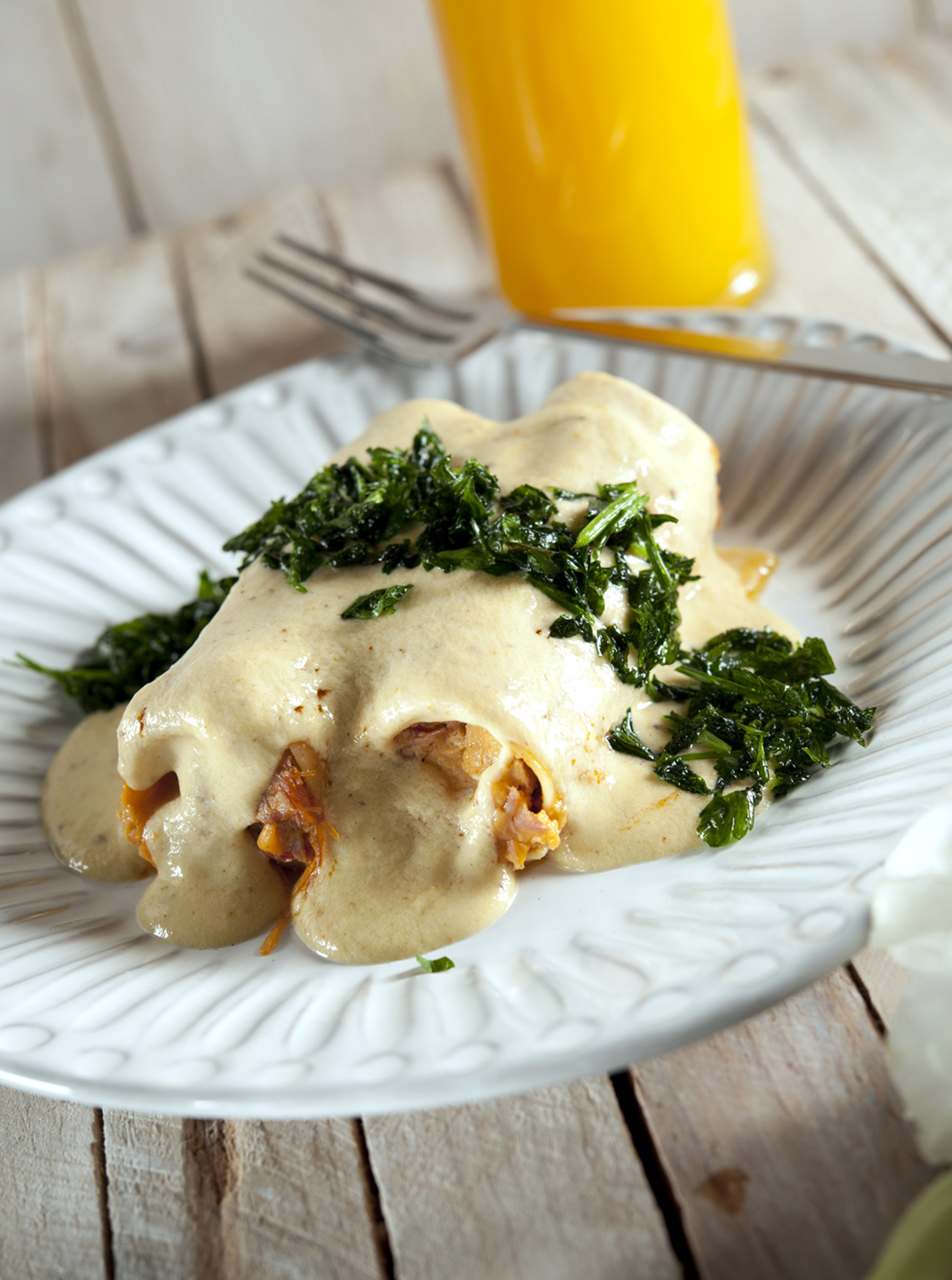 Canelones rellenos de hongos