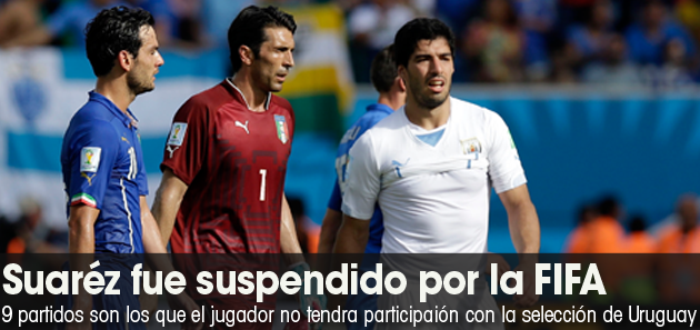 Luis Su&aacute;rez  es suspendido 9 partidos