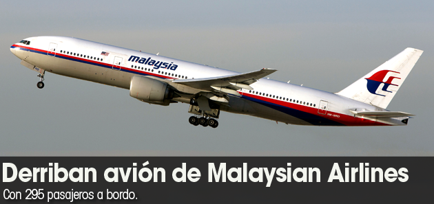 Avi&oacute;n con 295 personas es derribado en Ucrania