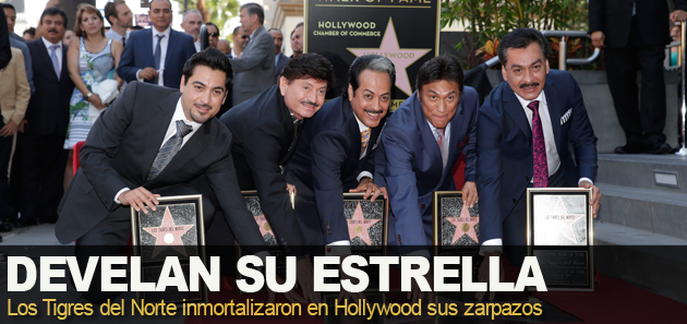 Los Tigres develan su estrella en Hollywood