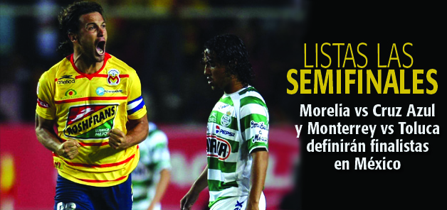 Toluca y Morelia completan semifinales en M&eacute;xico.
