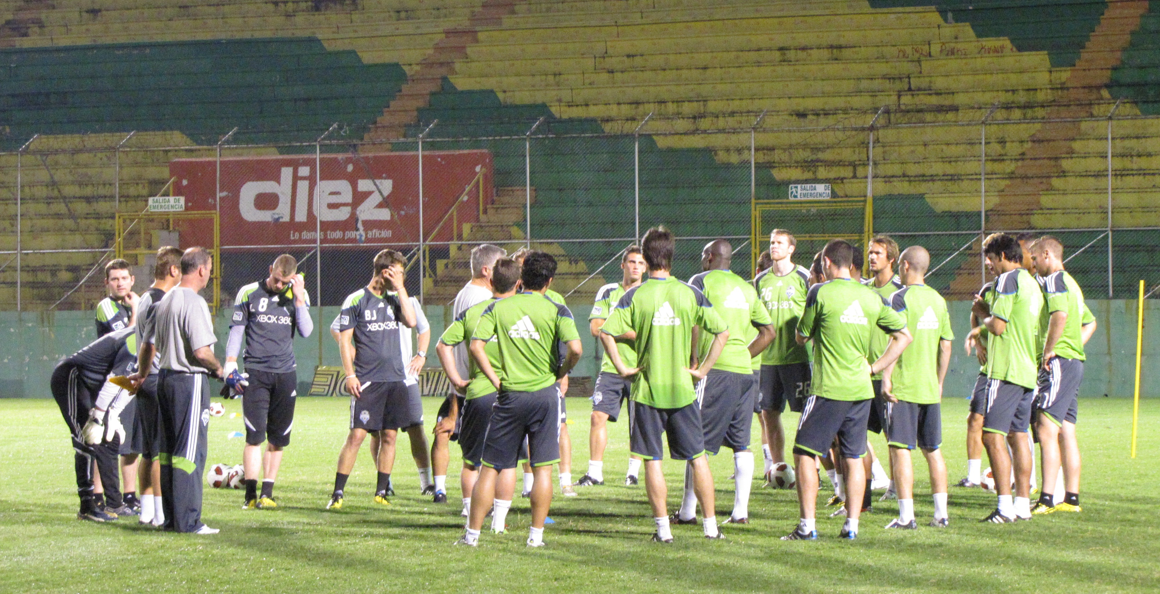 Martes, Sounders entren&oacute; en San Pedro Sula