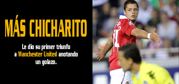 “Chicharito” le dio la victoria al Manchester en Espa&ntilde;a