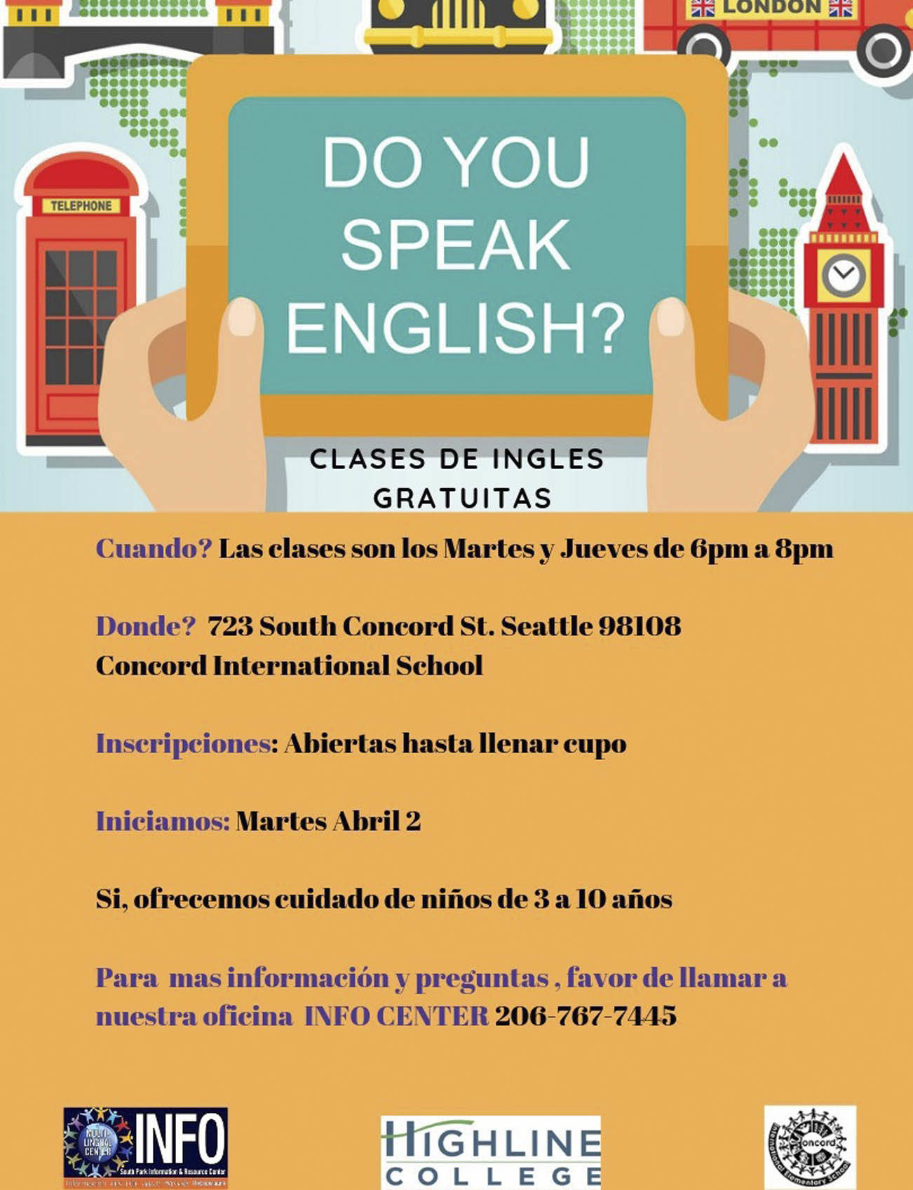 Clases de inglés Gratuitas