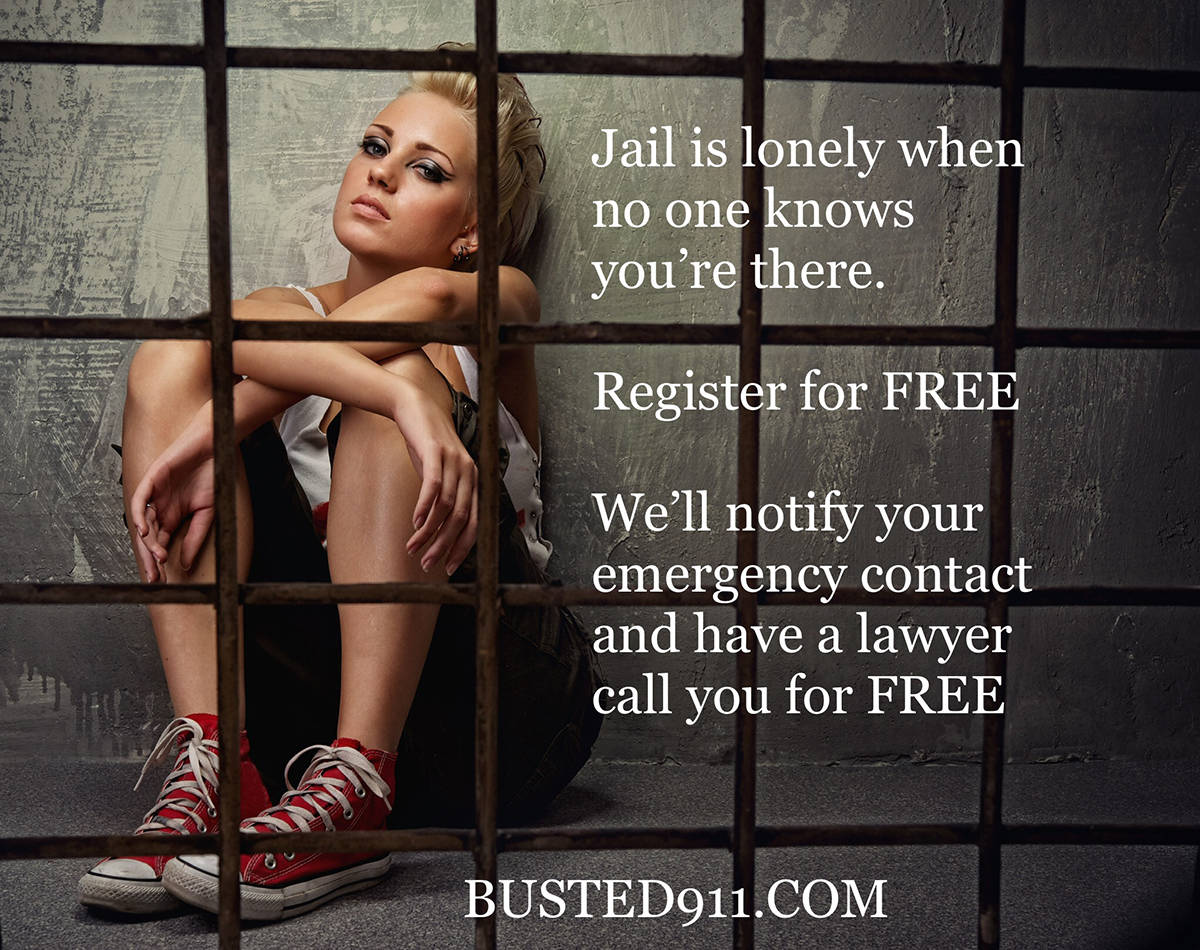 El busted911.com gratuito y de tecnología de MyTrafficMan garantiza que si un conductor que está registrado en el programa es arrestado, recibirá una llamada gratuita de un abogado que también notificará a sus contactos de emergencia.
