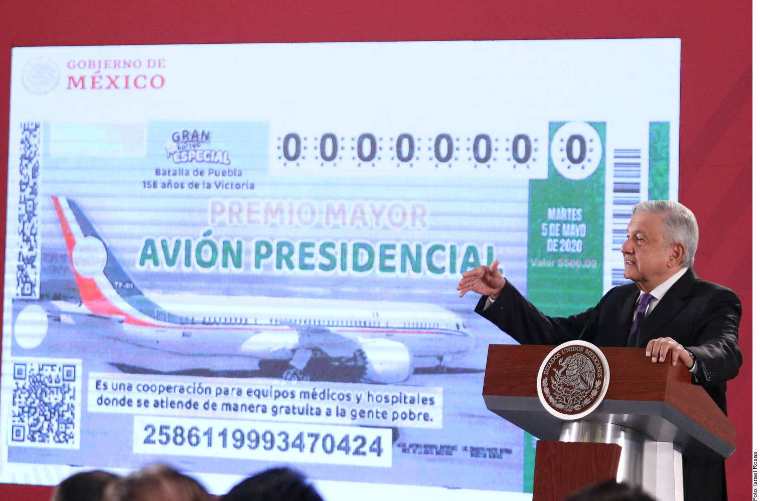 Muestran ‘cachito’ de rifa de avión presidencial